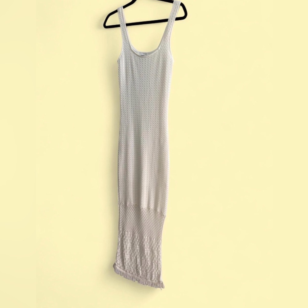 House Of Harlow 1960 Knit crochet Maxi Dress with side slit